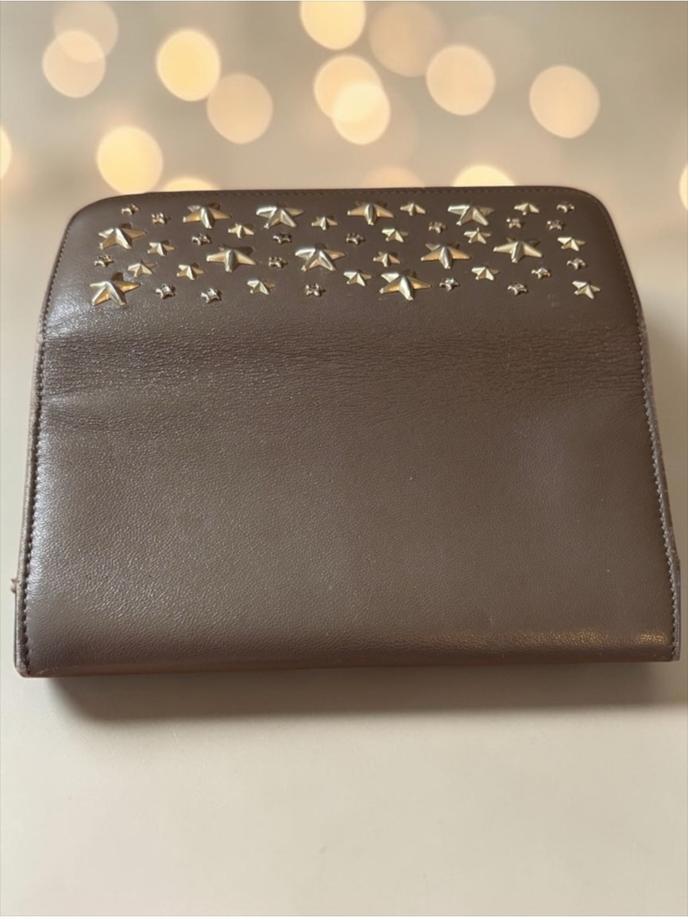 Jimmy Choo Light Mocha Leather Star-Studded Long Wallet. Full inclusion - Picture 4 of 7